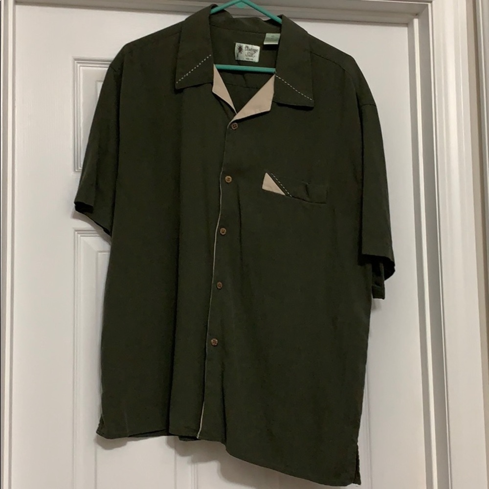 Vintage Silk Men’s Casual Dress Shirt Sz XL